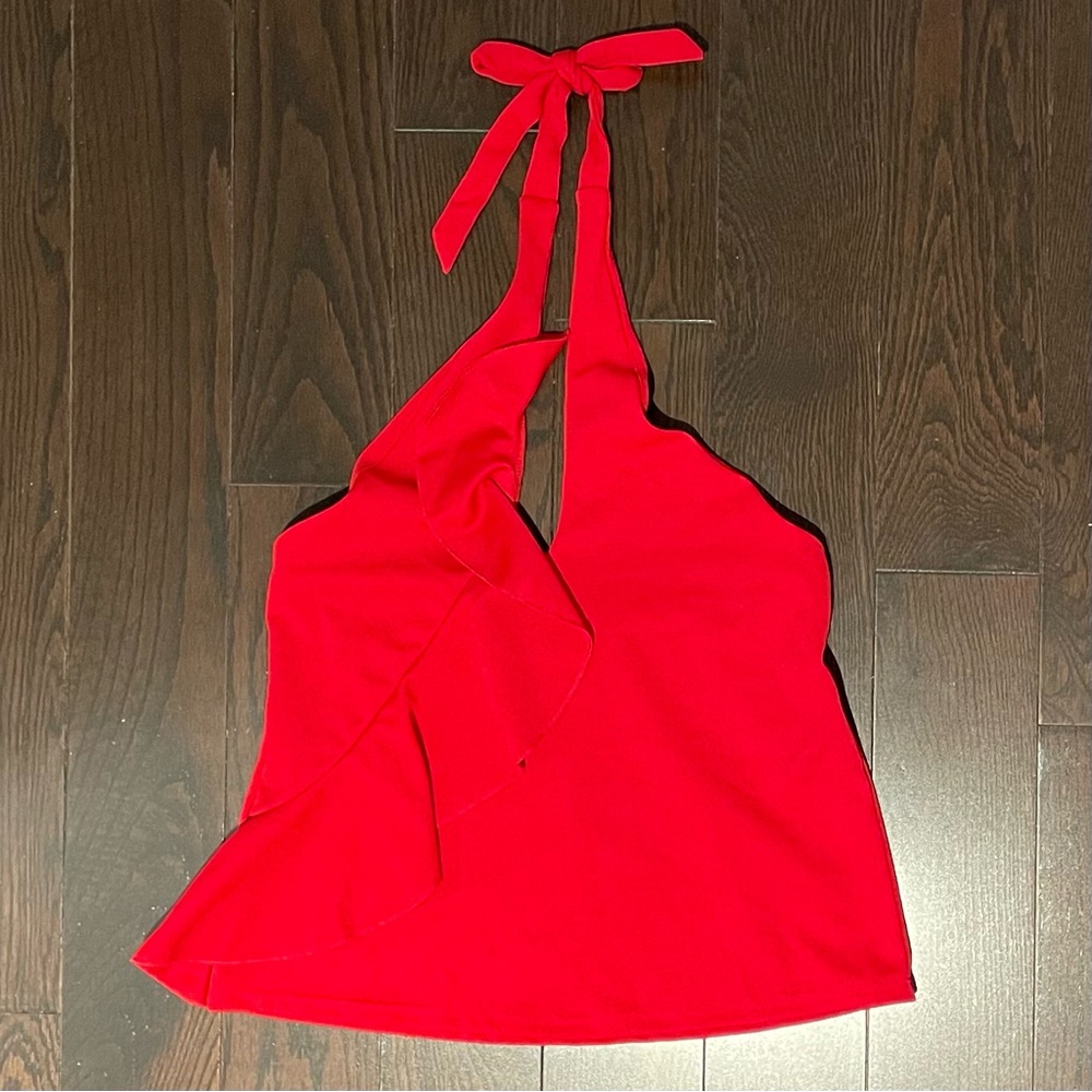 Y2K Ruffle Red Halter - Picture 2 of 5